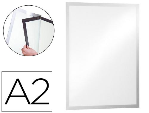 Papeterie Scolaire : Cadre affichage durable duraframe poster a2 insertion sur le cote visibilite recto/verso film anti reflet coloris argent
