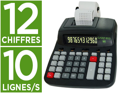 Fourniture de bureau : Calculatrice semi pro jet cj1237t 12 chiffres 10 lignes