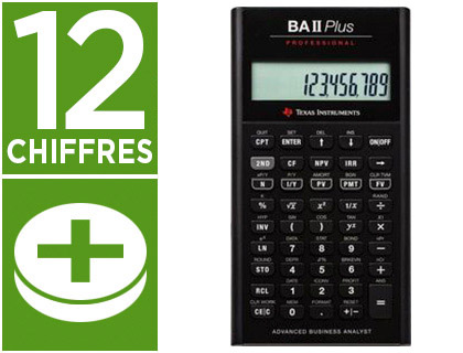 Fournitures de bureau : Calculatrice texas instruments financière ba ii plus 