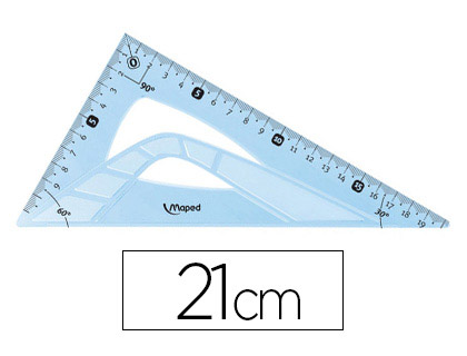 Maped - Kit Géométrie 4 en 1 - Règle 30 cm + Équerre Scolaire 60°/21 cm +  Équerre Scolaire 45°/21 cm + Rapporteur 180° / 12 cm - Set de Traçage  Rigide Transparent : : Fournitures de bureau