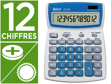 Fournitures de bureau : Calculatrice ibico bureau 212x 12 chiffres 