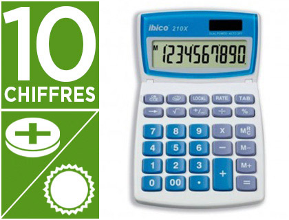 Fournitures de bureau : Calculatrice ibico bureau 210x 10 chiffres 