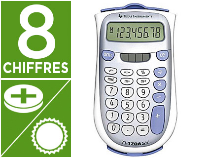 Fournitures de bureau : Calculatrice texas instruments poche ti1706 sv 8 chiffres