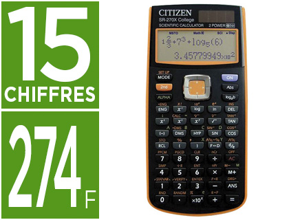 Fournitures de bureau : Calculatrice citizen scientifique sr-270x coloris orange
