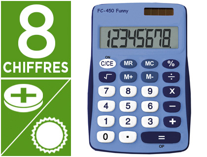 Fournitures de bureau : Calculatrice citizen poche fc 450 funny 8 chiffres coloris bleu