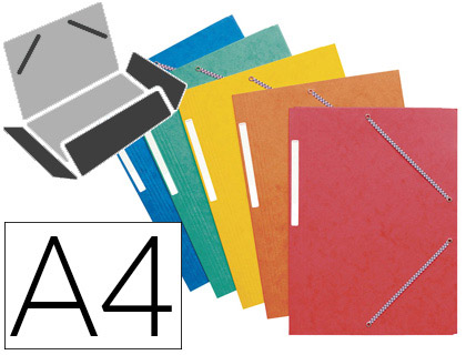 Chemise coutal 3 rabats élastique a4 24x32cm carte lustrée 5/10e étiquette dos 15mm assortis classiques paquet de 10