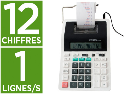 Fournitures de bureau : Calculatrice citizen imprimante cx32n portable 12 chiffres