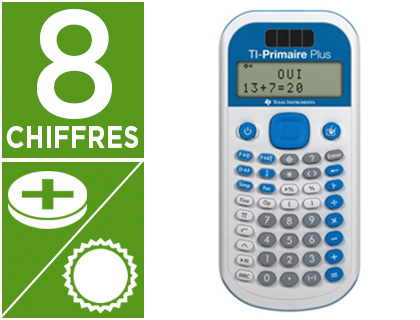Fourniture de bureau : Calculatrice texas instruments ti-primaire plus cm1-6e mode calculatrice exercice 185x81x19mm 125g