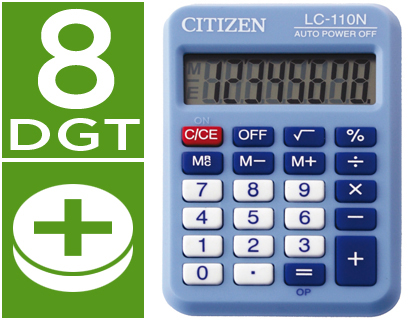 Fournitures de bureau : Calculatrice citizen poche lc-110nrbl business line 8 chiffres coloris bleu