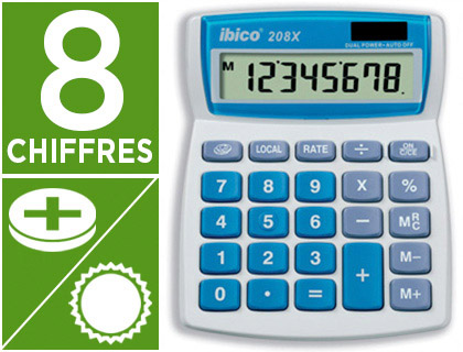 Fourniture de bureau : Calculatrice ibico bureau 208x 8 chiffres 