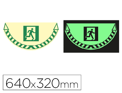 Papeterie Scolaire : Sticker de signalisation cep sortie de secours photoluminescent pour pose au sol 640x320mm