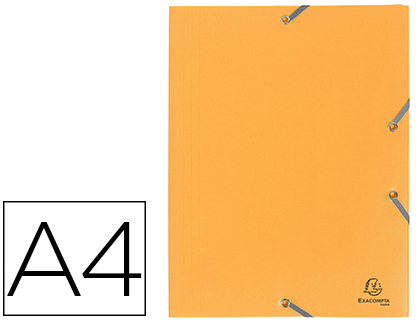 Chemise exacompta polypropylène 4/10e opaque 3 rabats élastiques a4+ 240x320mm coloris jaune
