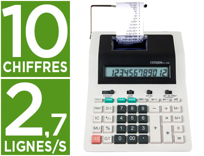 Fourniture de bureau : Calculatrice citizen imprimante cx-123n 12 chiffres