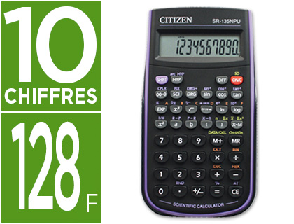 Papeterie Scolaire : Calculatrice citizen scientifique sr-135 n 12 chiffres coloris violet