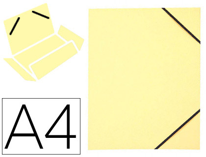 Chemise elba carte forte 4/10e 250g a4 210x297mm 3 rabats élastique coloris jaune