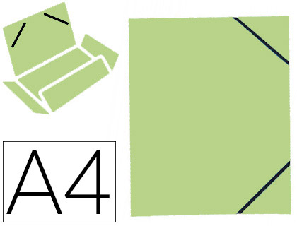 Chemise elba carte forte 4/10e 250g a4 210x297mm 3 rabats élastique coloris vert