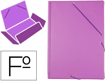 Chemise liderpapel carton rembordé dos flexible a4+ 320x240mm 3 rabats élastique coloris lilas