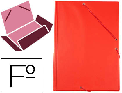 Chemise liderpapel carton rembordé dos flexible a4+ 320x240mm 3 rabats élastique coloris rouge