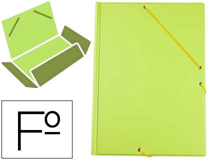 Chemise liderpapel carton rembordé dos flexible a4+ 320x240mm 3 rabats élastique coloris vert pistache