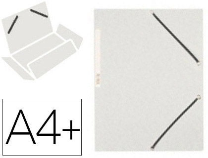 Chemise q-connect carte lustrée 375g pour documents a4 320x243mm 3 rabats coloris blanc