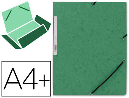 Chemise q-connect carte lustrée 375g pour documents a4 320x243mm 3 rabats coloris vert
