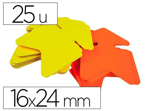 Fourniture de bureau : Étiquette apli agipa carton éclaté non effaçable 16x24mm jaune/orange fluo paquet de 25 