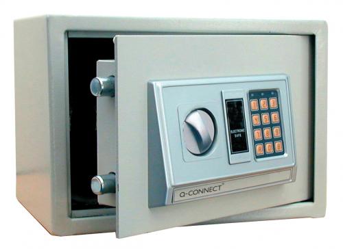 Fourniture de bureau : Coffre-fort q-connect électronique 10l 310x200x200mm à code digital accessoires fixation mur ou sol