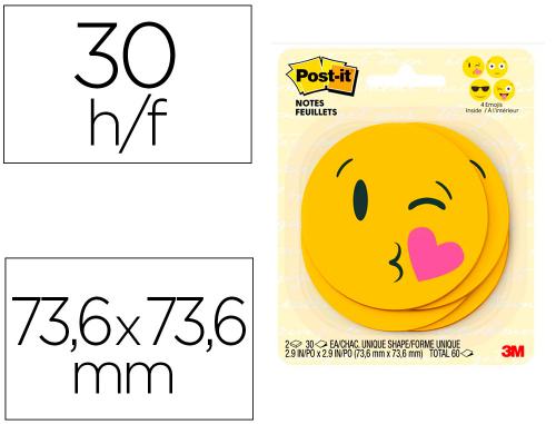 Fourniture de bureau : bloc-notes post it forme emojis super sticky 30f/bloc adhésif repositionnable coloris jaune 2 blocs