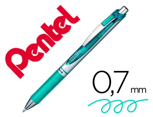 Pentel Energel BL77-S3X - Roller Rétractable - Pointe Moyenne 0.7mm - Bleu Turquoise