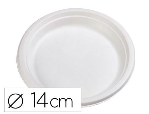 Papeterie Scolaire : Assiette plate ivoire coldis fibres vegetales biodegradable diametre 23cm sachet 50 unites