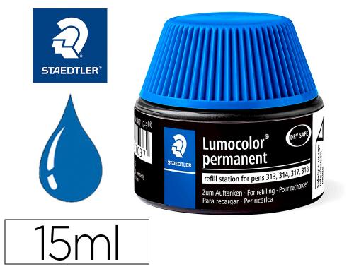 Staedtler Lumocolor - Flacon de Recharge 15ml - Bleu - Pour Feutres Indélébiles Lumocolor 313/314/317/318