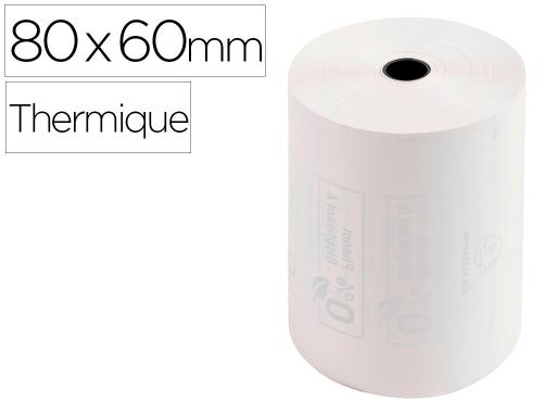 Papeterie Scolaire : Bobine pour balance 80X60 mm - 1 pli thermique 52g/m2 - Safe Contact