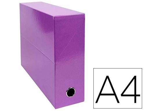 Boite de transfert Exacompta Iderama dos 90mm 25x33cm papier pelliculé violet