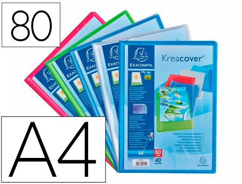 Exacompta KreaCover - Porte vues personnalisable - 80 vues - A4 - Coloris assortis transparent