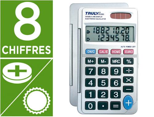 Fournitures de bureau : Calculatrice truly poche ct2908 8 chiffres