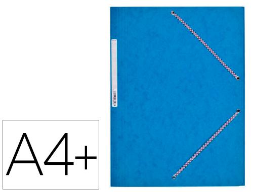 Chemise coutal sans rabats élastique a4 24x32cm carte lustrée 5/10e étiquette dos 15mm coloris bleu