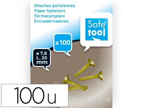 Papeterie Scolaire : Attache parisienne safetool nº6 25mm boîte de 100 