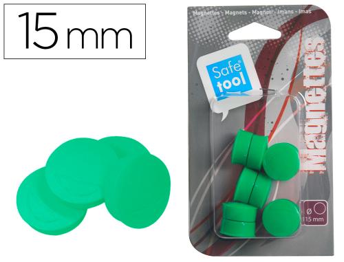 Papeterie Scolaire : Aimant safetool rond afficher signaler diamètre 15mm coloris vert blister de 10