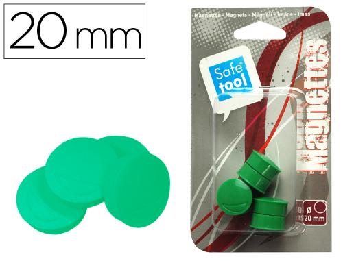 Papeterie Scolaire : Aimant safetool rond afficher signaler diamètre 20mm coloris vert blister de 6