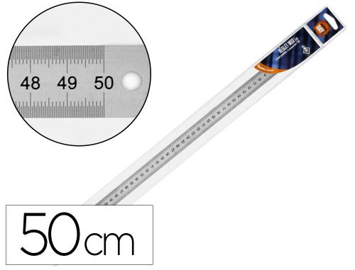 Papeterie Scolaire : Règle plate jpc acier inoxydable double face flexible anti-reflet 50cm