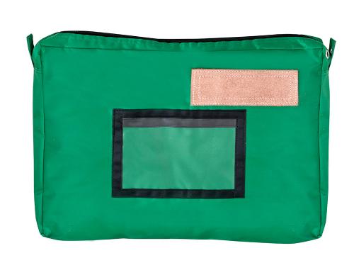 Papeterie Scolaire : Pochette navette jpc nylon avec soufflet fermeture éclair porte-étiquette 400x300mm coloris vert