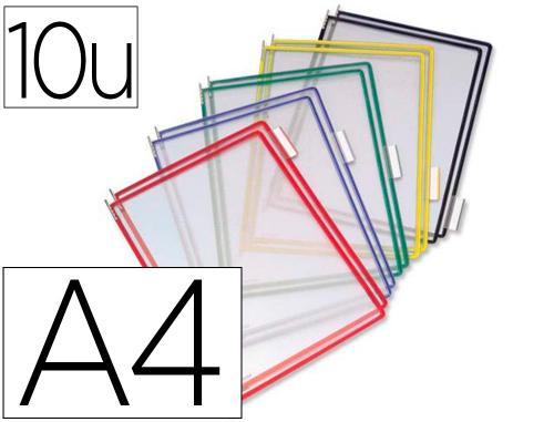 Papeterie Scolaire : Poche à pivots tarifold pvc format a4 bords couleur avec 5 onglets indexation coloris assortis 10 unités