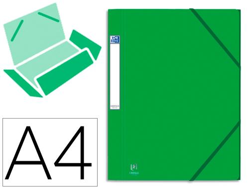 Chemise 3 rabats elba eurofolio prestige carte lustrée 7/10e a4 dos 3cm élastique coloris vert foncé