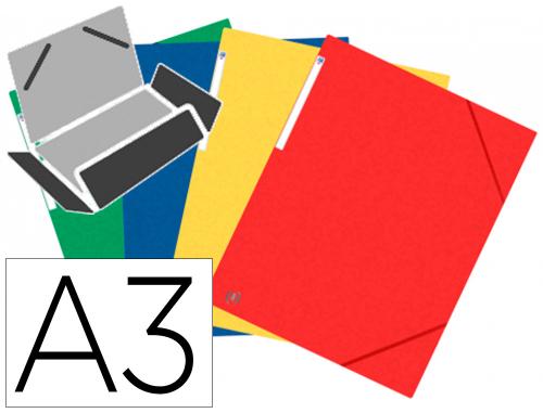 Chemise 3 rabats elba top file carte lustrée 7/10e format a3 dos 25mm élastique coloris assortis