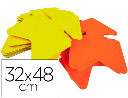 Papeterie Scolaire : Étiquette affichage apli agipa flèche non effaçable 32x48cm carton fluo 780g jaune/orange paquet de 10 