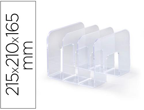 Papeterie Scolaire : Porte-catalogues durable trend polystyrène transparent vertical 3 compartiments 65mm chacun 215x210x165mm
