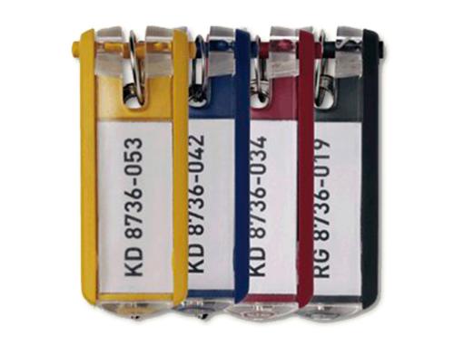 Papeterie Scolaire : Porte-clés carpentras porte-étiquette plastique 56x29mm coloris assortis acidulés sachet de 5