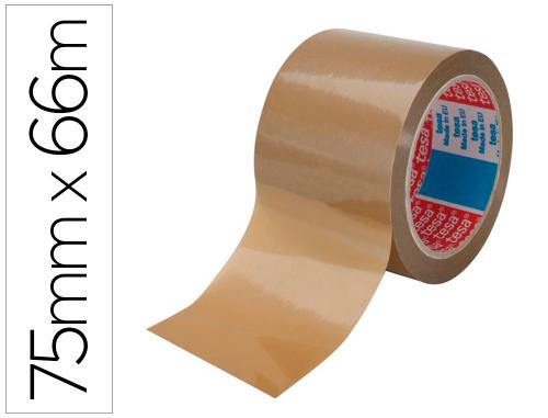 Papeterie Scolaire : Ruban adhésif tesa strong emballage pvc solide 66mx75mm coloris havane