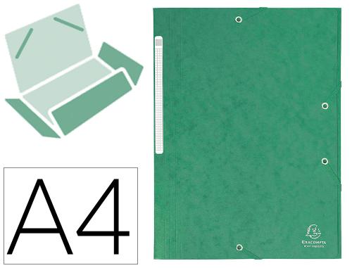 Chemise 3 rabats exacompta maxi capacity carte lustrée 5/10e format a4 24x32cm dos 35mm élastique coloris vert