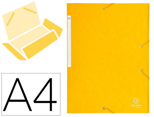 Chemise 3 rabats exacompta maxi capacity carte lustrée 5/10e format a4 24x32cm dos 35mm élastique coloris jaune